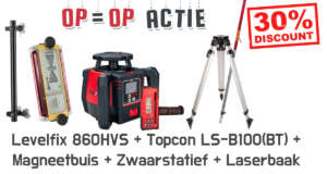 Complete Veelzijdige Afschotlaser Actieset met Levelfix 860HVS, Topcon LS-B100, Statief, Baak en Magneetbuis