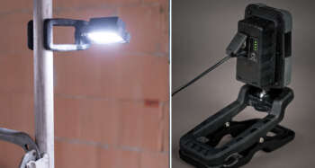 Telefoon opladen aan mobiele LED-accuspot CL 1050 MA