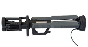 Professional statief LED bouwlamp driekops volledig ingeschoven op statief