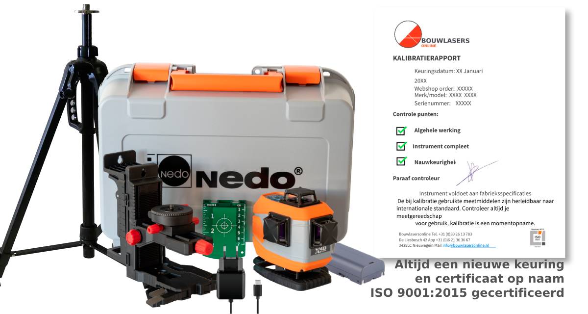 Nedo X-Liner 4D Green met statief Bouwlasers Online