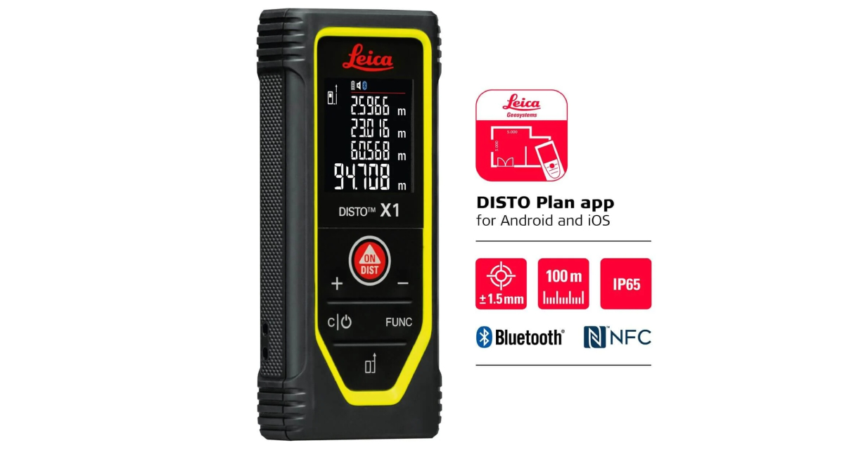 Leica DISTO X1 verbonden met smartphone via Bluetooth