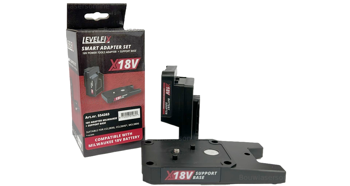 Levelfix X 18V adapter Milwaukee Bouwlasers Online