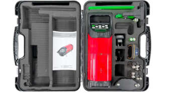 LEVELFIX PL800G rioollaser veilig opgeborgen in harde transportkoffer.
