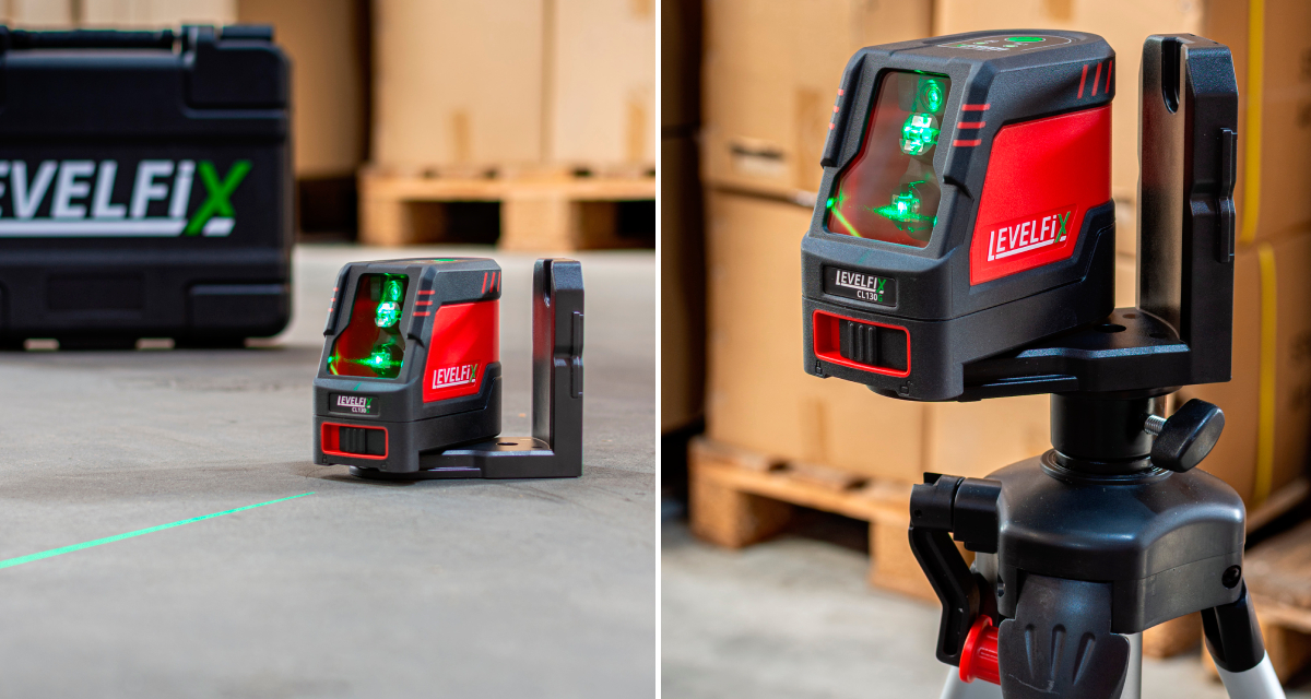 LEVELFIX CL130G groene kruislaser in gebruik bij systeemplafond