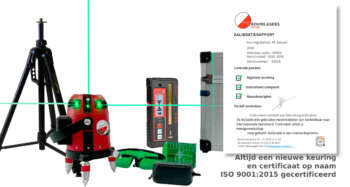 Professionele Levelfix CL618G set met statief, ontvanger en certificaat.
