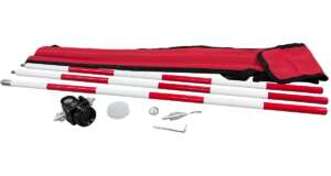 Mini prisma set verstelbaar Deze hoogwaardige mini prisma set heeft een constante van 0 mm en een nauwkeurigheid van 5" , wordt geleverd met een 3-delige prisma stok met elk een lengte van 60cm. Het prisma is over de prismastokken geschoven worden en vast gezet worden. De prismahouder is kantelbaar,  