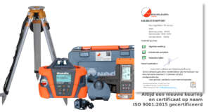 Nedo Primus 3 H1N laser op statief met ontvanger en kalibratiecertificaat