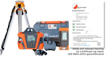 Nedo Primus 3 H2N op statief met ontvanger en kalibratiecertificaat