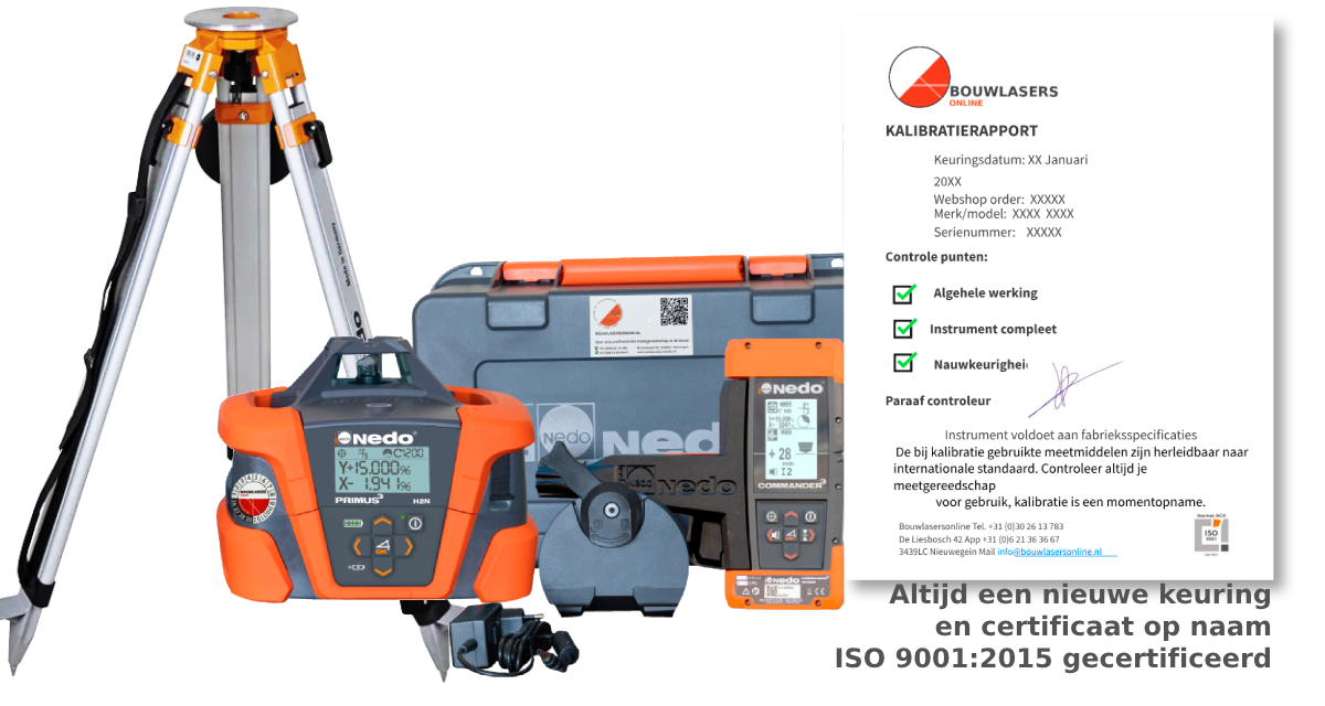 Nedo Primus3 H2N met statief Bouwlasers Online