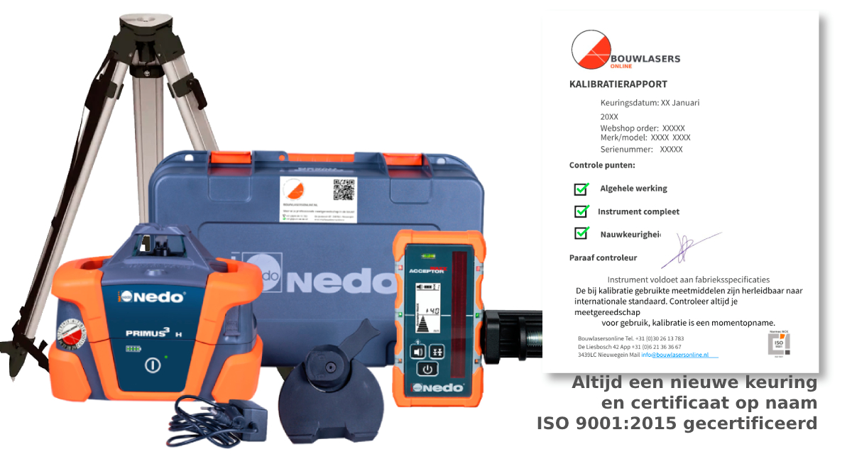 _Nedo Primus3 H set met zwaarstatief Bouwlasers Online