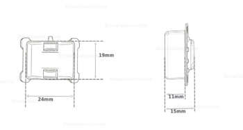 Technische lijntekening van Nedo baak locking met maatvoering (mm) voor modellen 344122-637, 345122-637 en 347122-637