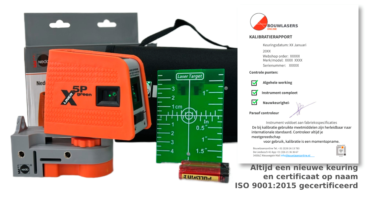 Nedo X-Liner5P Green Bouwlasers Online