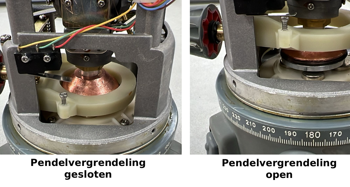 pendelvergrendeling van een zelfnivellerende lasers