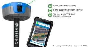 Stonex S950 GNSS-ontvanger als los apparaat voor professionele landmeetkundige werkzaamheden.