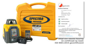 Spectra HV1305C bouwlaser zonder ontvanger met open koffer en certificaat